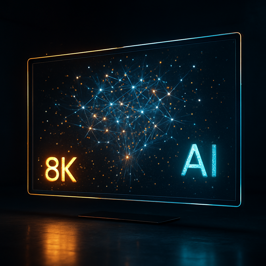 Futuristic holographic TV interface representing next-generation IPTV technology